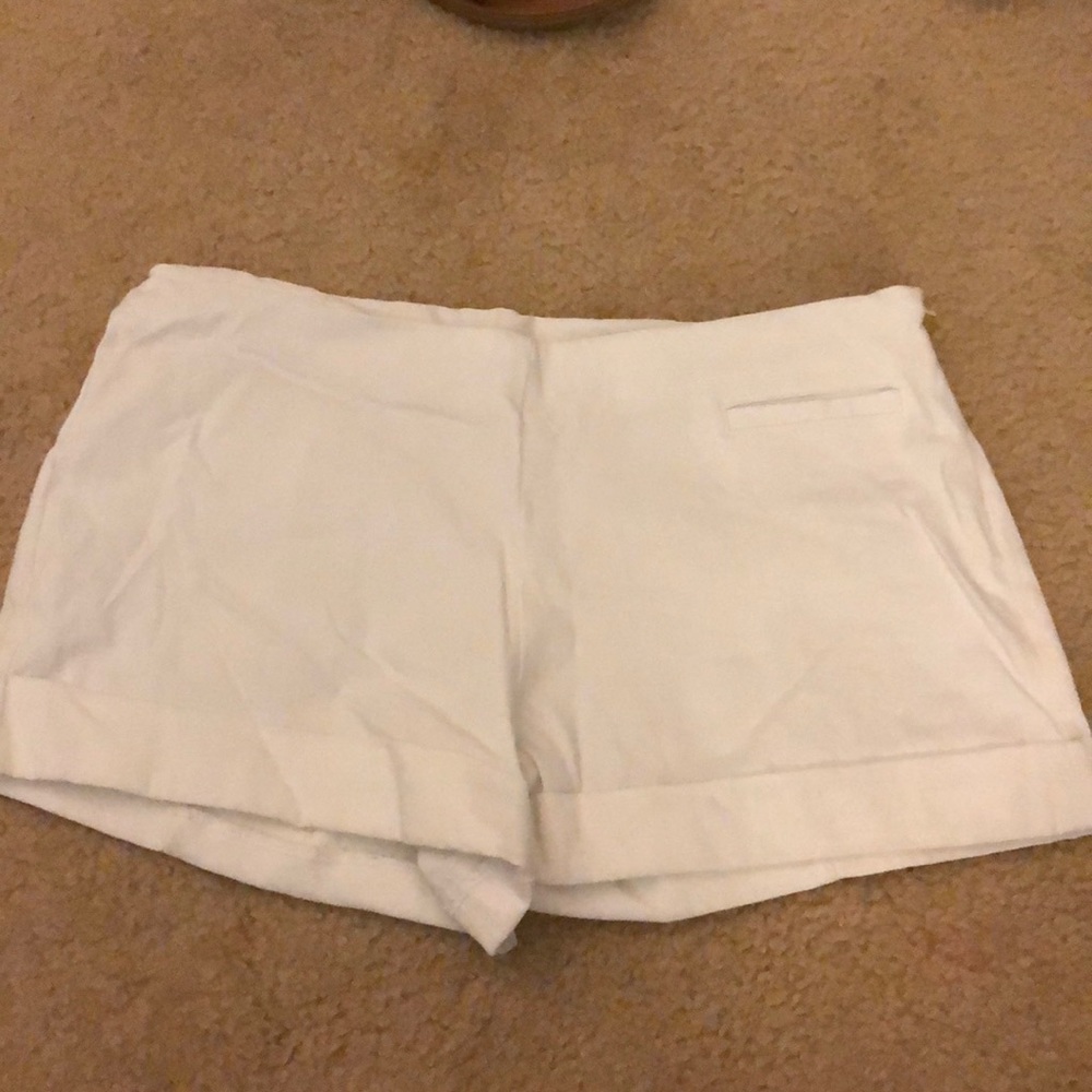 white stretchy shorts